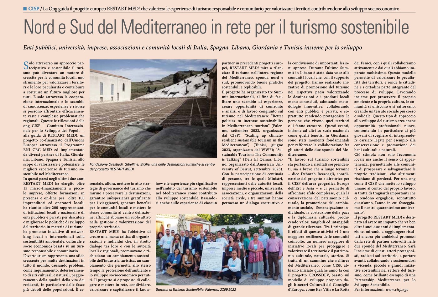 Nord e Sud del Mediterraneo in rete per il turismo sostenibi ... Image 1